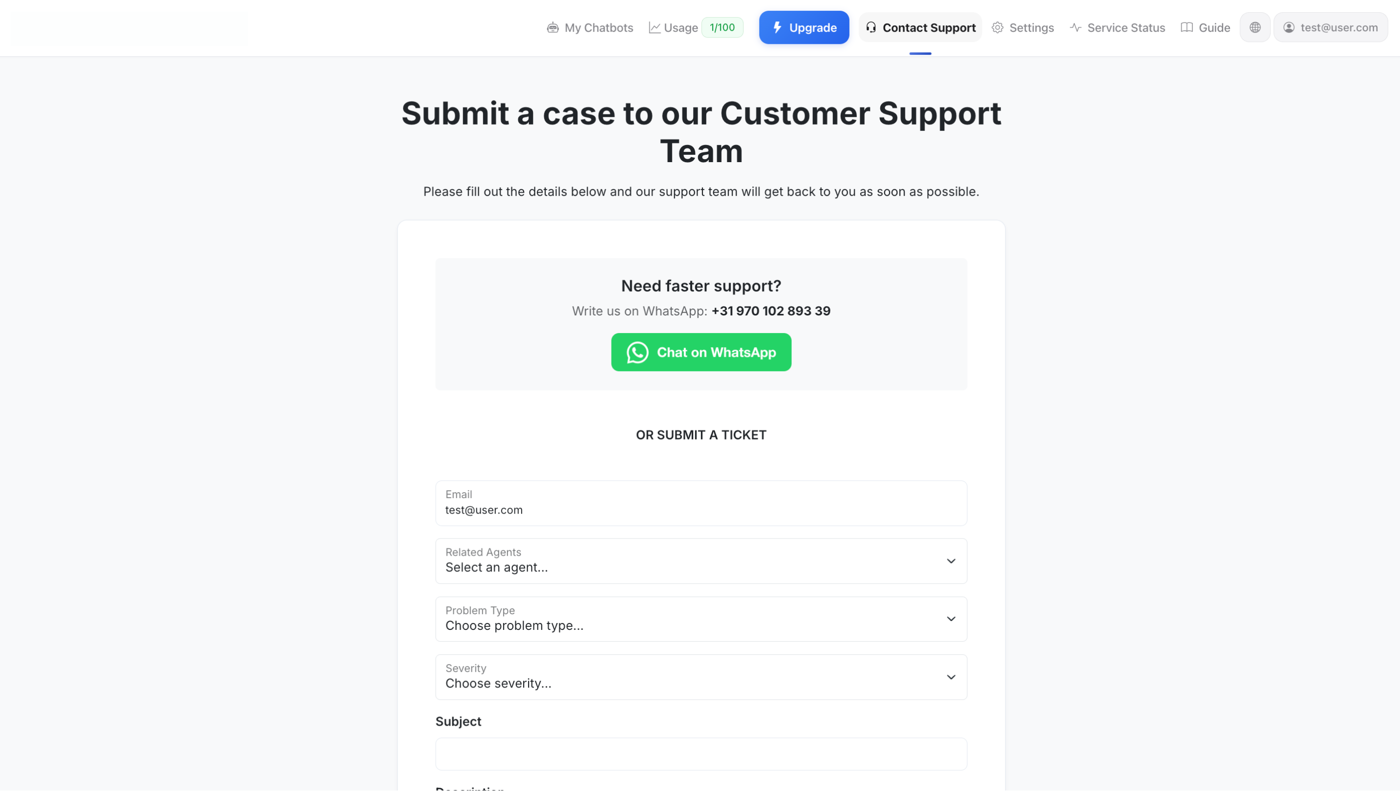 Contacter le support